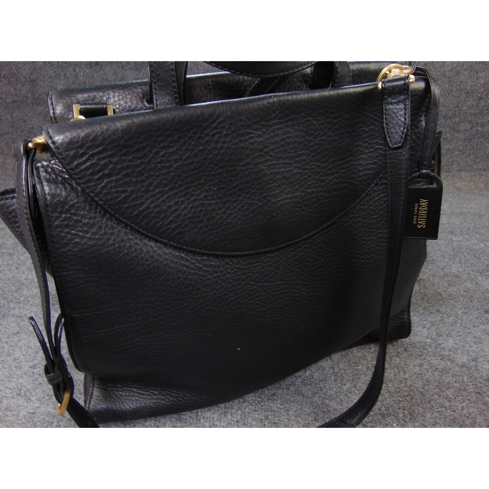 Kate Spade Saturday Satchel Black Pebbled Leather Crossbody Bag